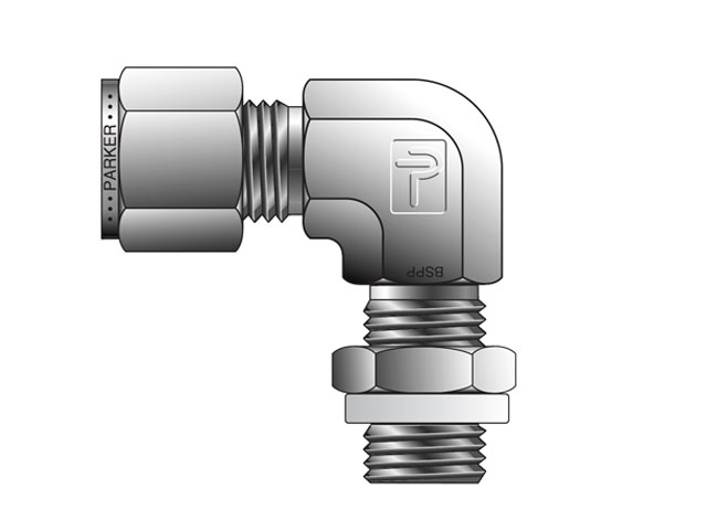 A-LOK Inch Tube Male BSPP Straight Thread Elbow - MSEL R